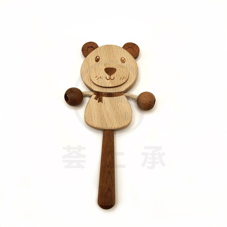 木製幼児おもちゃガラガラおしゃぶり赤ちゃん 100 日写真小道具アクセサリーおもちゃ木製リング