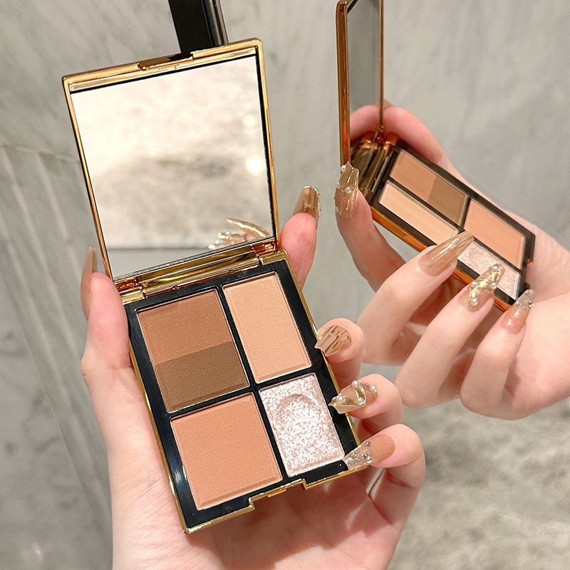 Tarjeta de color mágico Sombra de ojos de cinco colores, perlado mate, delicado, claro y transparente, sin polvo volador, sombra de ojos de color tierra al por mayor