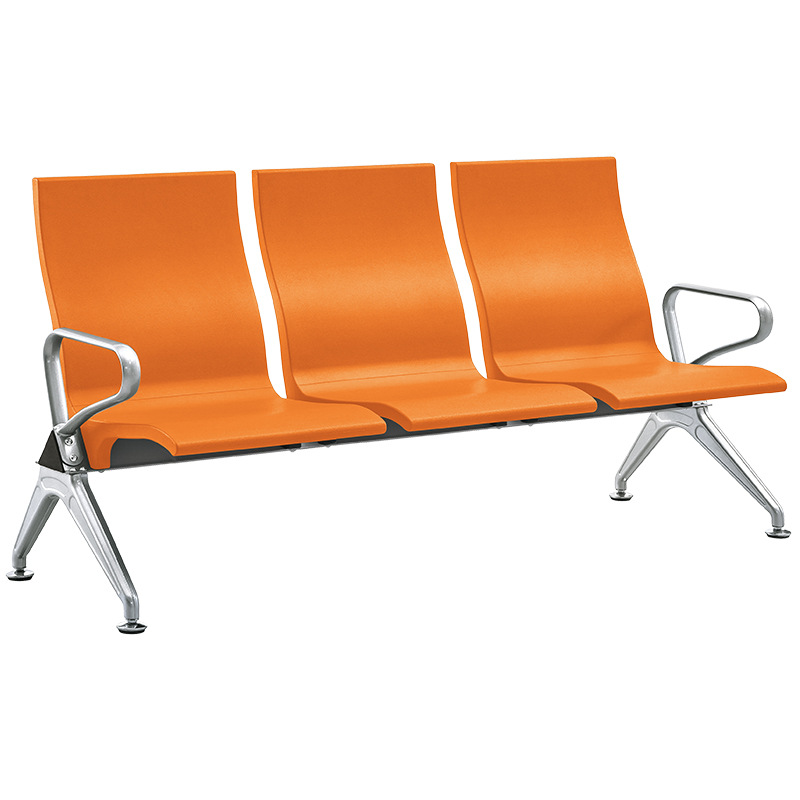 Silla de espera de hospital de asiento público de acero laminado en frío de alta calidad de PU Silla de espera de aeropuerto de fila continua para varias personas