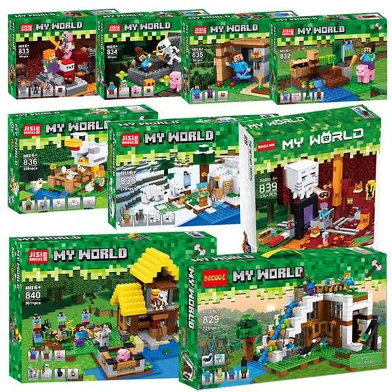 Compatible with Lego My World Block Blocks Melon Farm Chicken Coop Underworld Dispute for Boys and Girls Assembled Blocks