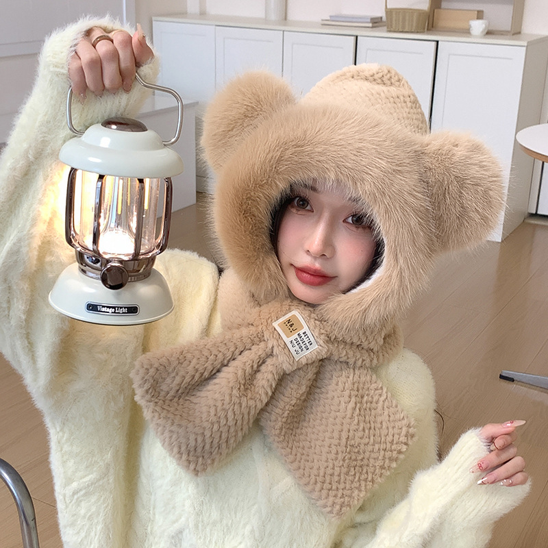 베어 체크무늬-카키