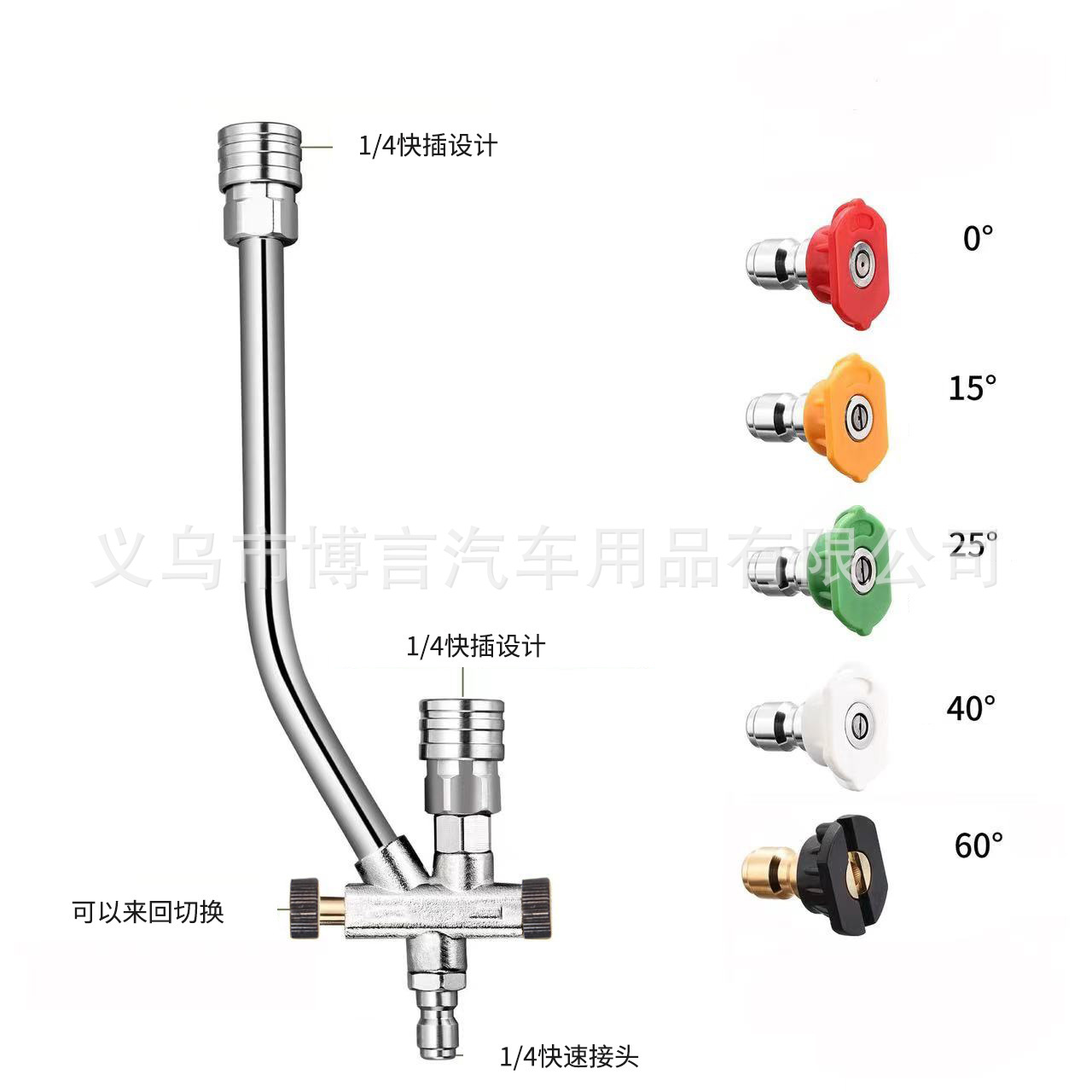 Cross-border high-pressure cleaning machine water gun foam pot nozzle set box set multifunctional spray gun 1/2 1/4 quick plug