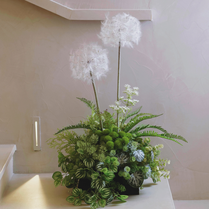 Pequeña Planta artificial paisaje helecho manejar manojo de plantas sienten flores falsas paisaje interior esquina ventana paisaje Decoración