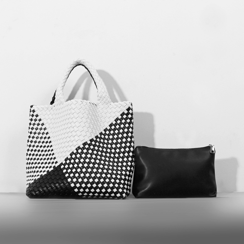 Bolso de cubo de cuero suave, bolso de tote tejido, bolso grande europeo y americano, bolso transfronterizo de comercio exterior de Amazon, bolso de canasta de verduras