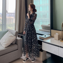 雪纺碎花连衣裙女2025春款女装新款时尚洋气气质法式过膝长裙