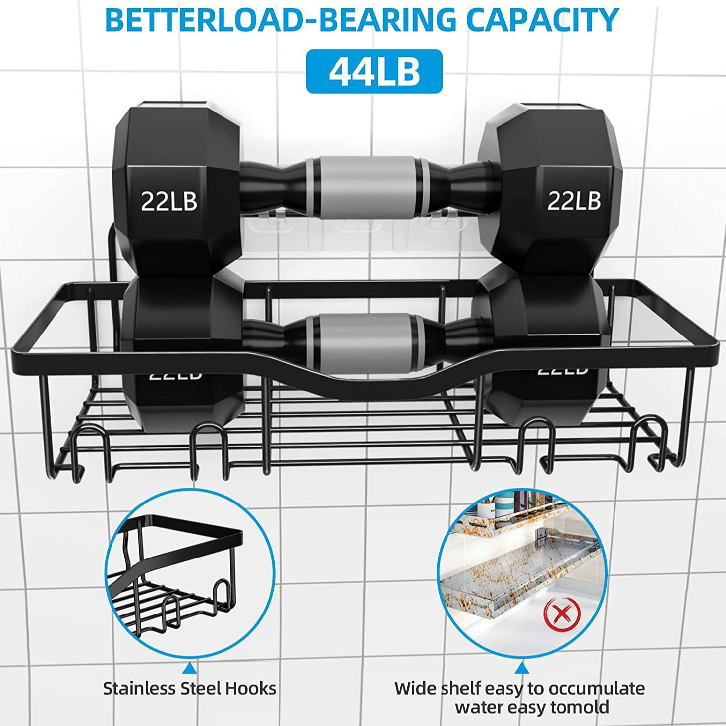 Amazon baño almacenamiento rack baño ponche libre jabón ducha rack artículos de tocador rack