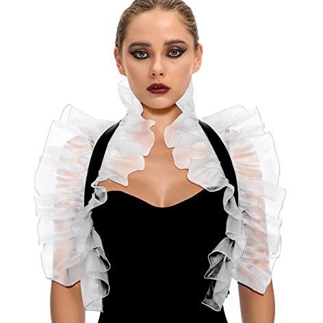 Transfronterizo para punk negro chal capa rendimiento danza bola chaleco falso cuello para hombres y mujeres