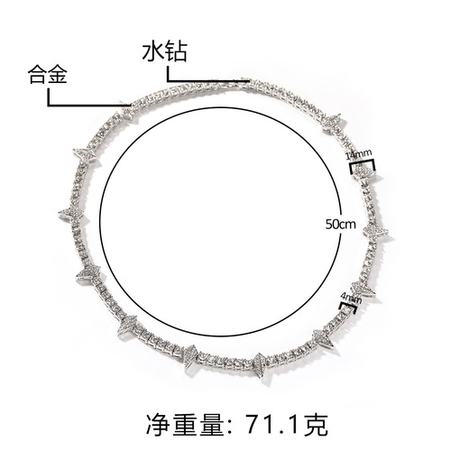 Hip-hop, cute, European and American new products, luminous oil dripping black panther necklace, alloy nightclub trendy accessories