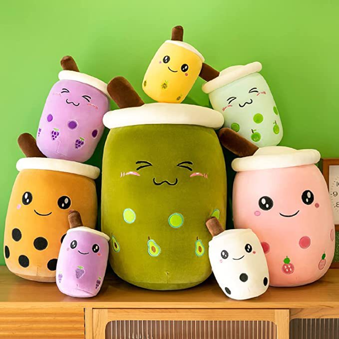 10 inch cute Boba tea plush stuffed toy bubble tea bubble plush pillow sample custom