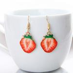 Фруктовые серьги, милая фруктовая модная клубника, европейский стиль, японские и корейские