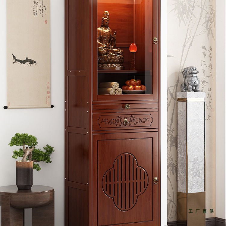 Altar Table for Home Use, New Chinese-Style Standing Cabinet for Offering Incense, Guanyin Buddha Statue, Offering Table for God of Wealth, Shrine Offering Table