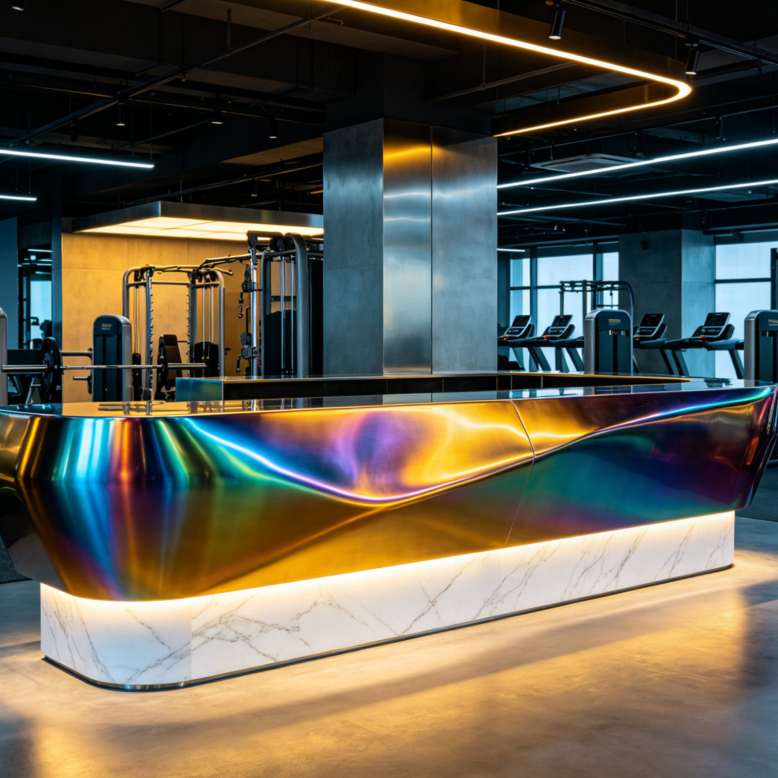 Commercial Stainless Steel Water Bar Counter for Gym with Drainage Layer, Storage, Multi-Functional, and Easy-To-Use Countertop