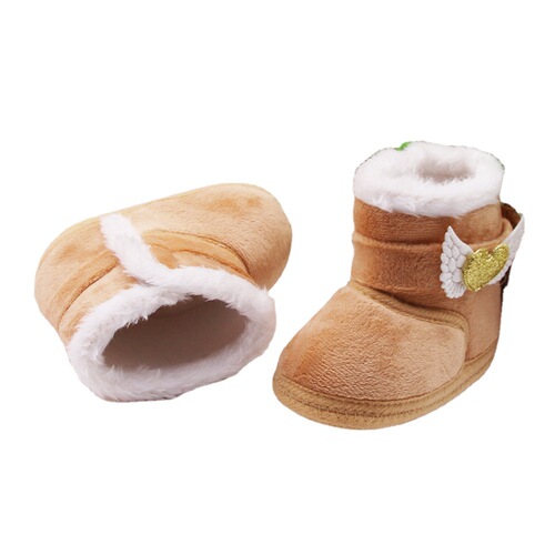 Baby shoes 0-1 years old newborn baby shoes high top solid color snow boots cuff sleeves do not fall off plus velvet thickened cotton shoes