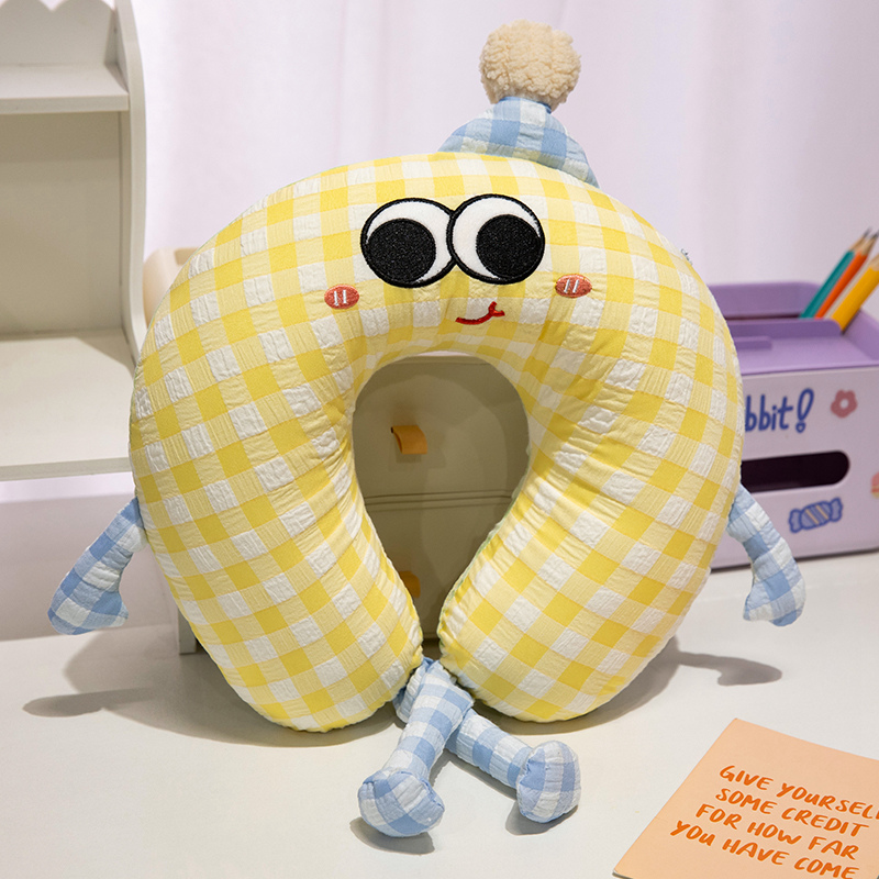 almohada de tela de dopamina u almohada de algodón de memoria almohada de viaje portátil para dormir en tren de alta velocidad almohada de cuello avión columna vertebral cervical almohada U
