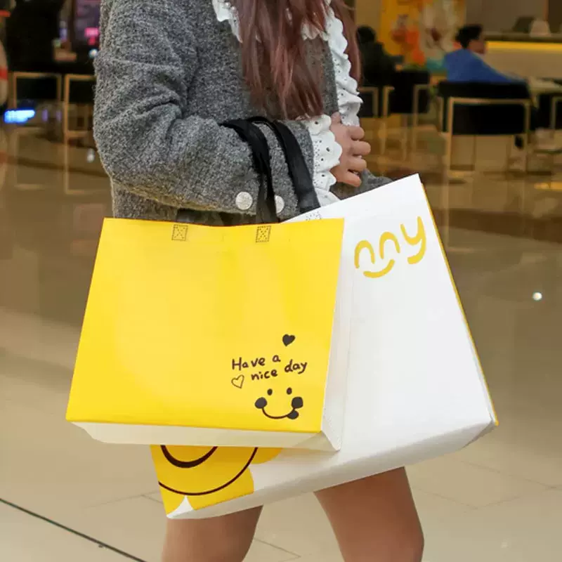 新款童装店手提袋无纺布袋现货购物袋女士手拎包手提包