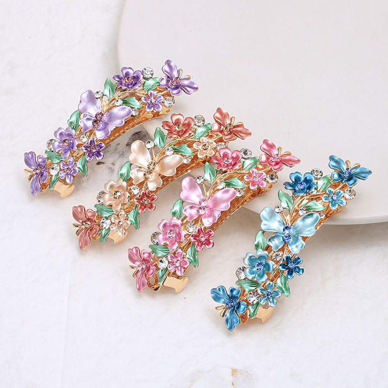 Korean-Style Alloy Women's Accessories Butterfly Hair Clip Wholesale Large High-End Flower Wreath Hair Accessory Women's Spring Clip