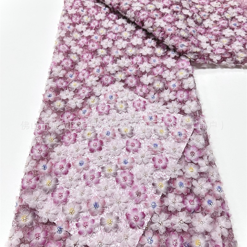 Fabricante nuevo 3D pequeña tela de flores y cuentas ins red con un vestido fresco pequeño vestido de tela de moda