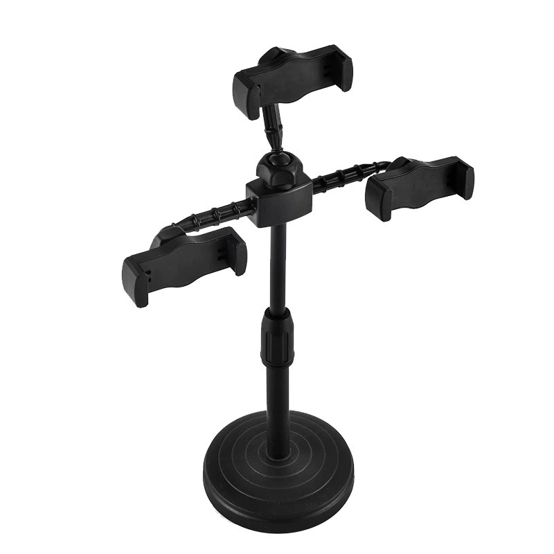Foldable Phone Holder Stand, ABS Telescopic Desktop Mount, Adjustable-Angle Rotating Clip