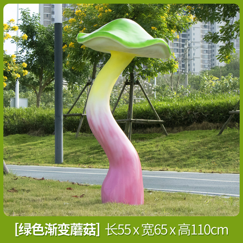 Parque Bosque Simulación Mushroom Escultura Decoración de jardín Patio Decoración de conejo Césped FRP Animales Escenografía