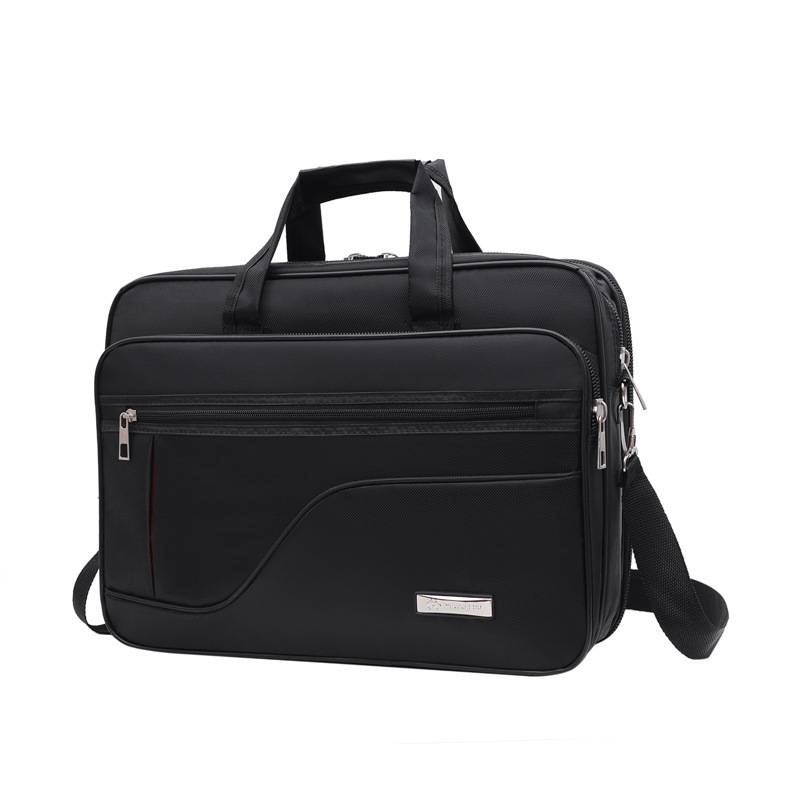 Laptop Bag Men's Business Briefcase Office Solid Color Casual LOGO Shoulder Crossbody Notebook Bag