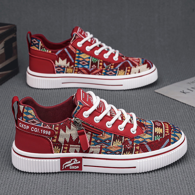 Light Luxury Men's Shoes 2025 Autum Men's Boyish National Trend Personalized Sports Sneakers Low-Top Student Outdoor Casual Shoes