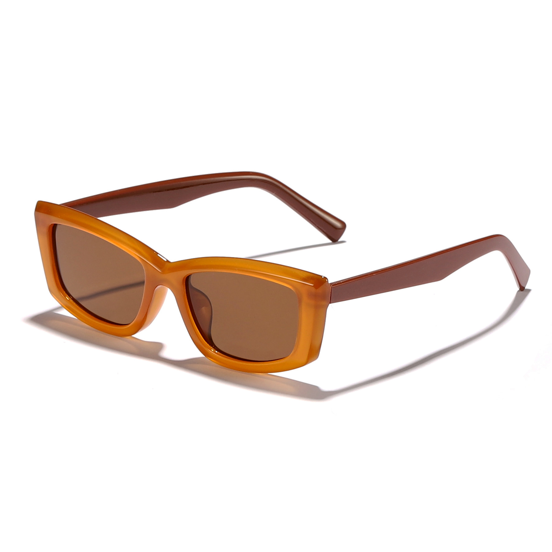 Nuevas gafas de sol rectangulares transfronterizas con ojos de gato para mujer, cara retro sin rostro, gafas de sol con protección UV