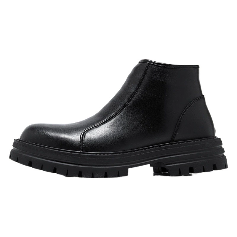 Европейские и американские Молодежные уличные Пригородные кожаные сапоги 2024 осень Новая корейская мода модные Напольные Ботинки Челси на платформе