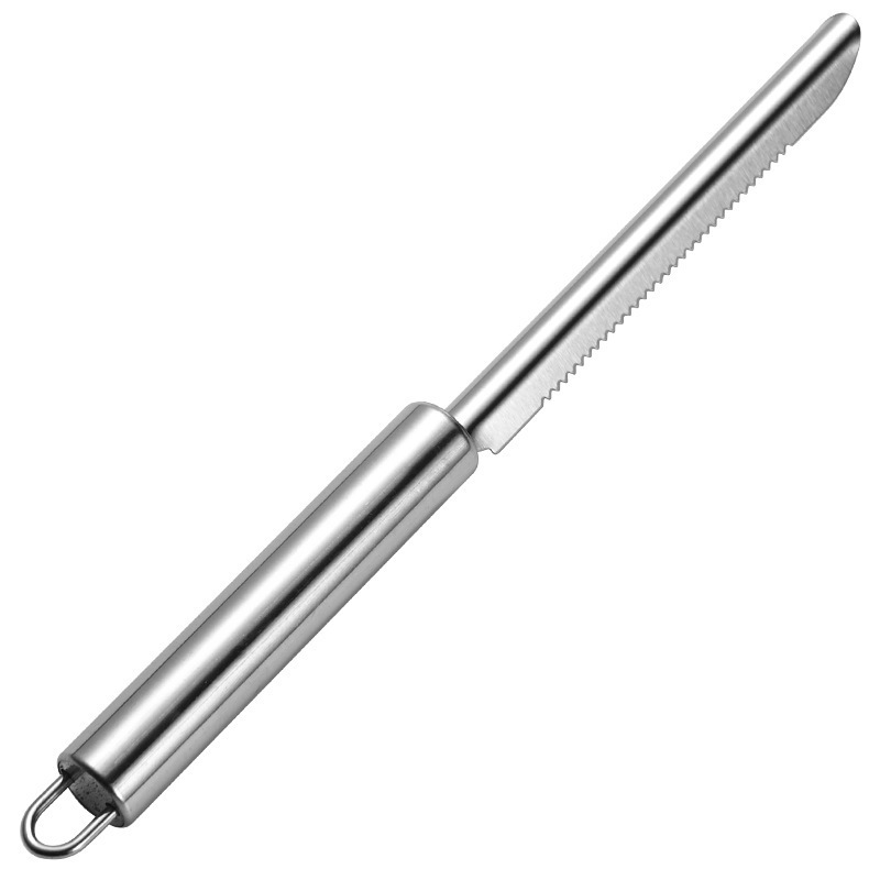 ステンレスのパイナップルはパイナップルを掘って核器の長い条項に行きます。パイナップルは心を引き出して芯を引き出します。|undefined