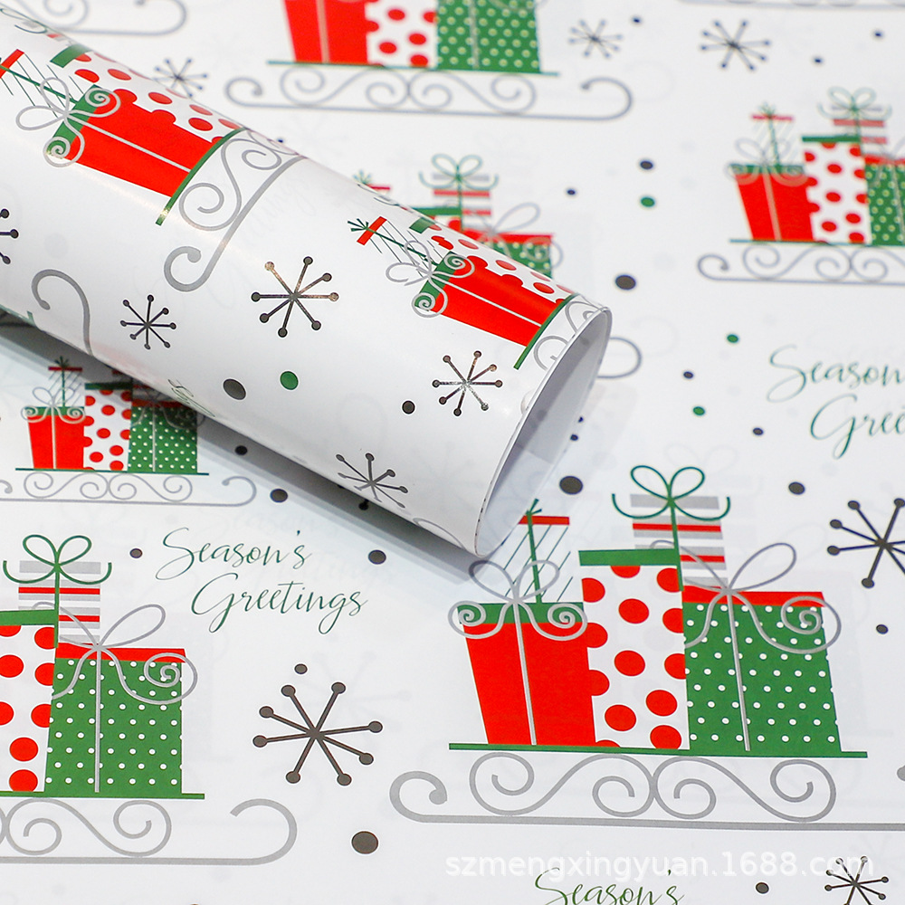80g nueva decoración de Navidad regalo caja de regalo papel de embalaje DIY papel decorativo cubierta de libro de Corea del Sur papel de color de dibujos animados