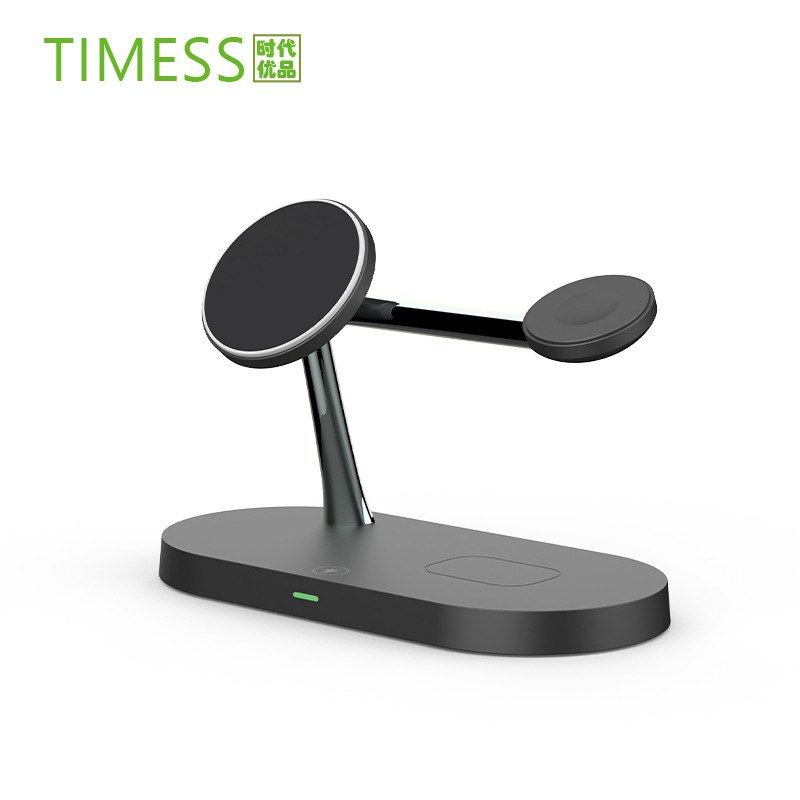 Cargador inalámbrico del teléfono móvil del doble 15W DE LA FUENTE cinco adentro para las auriculares T268 del reloj del teléfono móvil de Apple