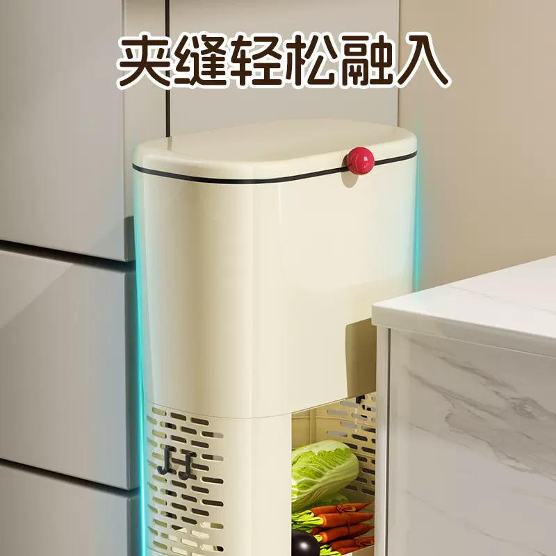 厨房垃圾桶置物架家用落地式带轮子可移动加高免弯腰杂物收纳架子