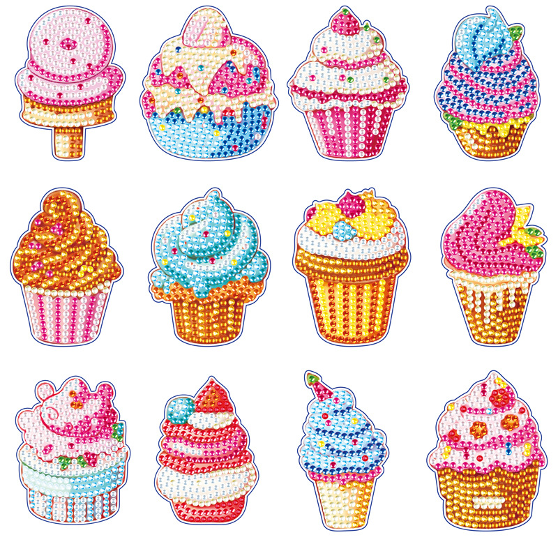 Transfronterizo Amazon creativo refrigerador pegatinas 5D completo di di dibujos animados pegatinas magneticas al por mayor pegatinas magneticas taladro de cristal