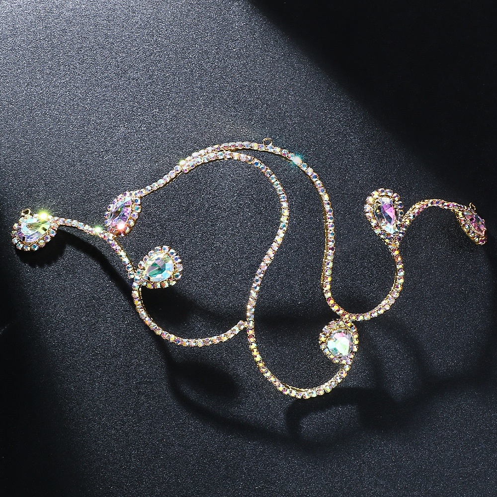 Estilo bohemio colorido diadema europeo y americano gota de agua rhinestone accesorios para el cabello accesorios de moda para mujeres headwear