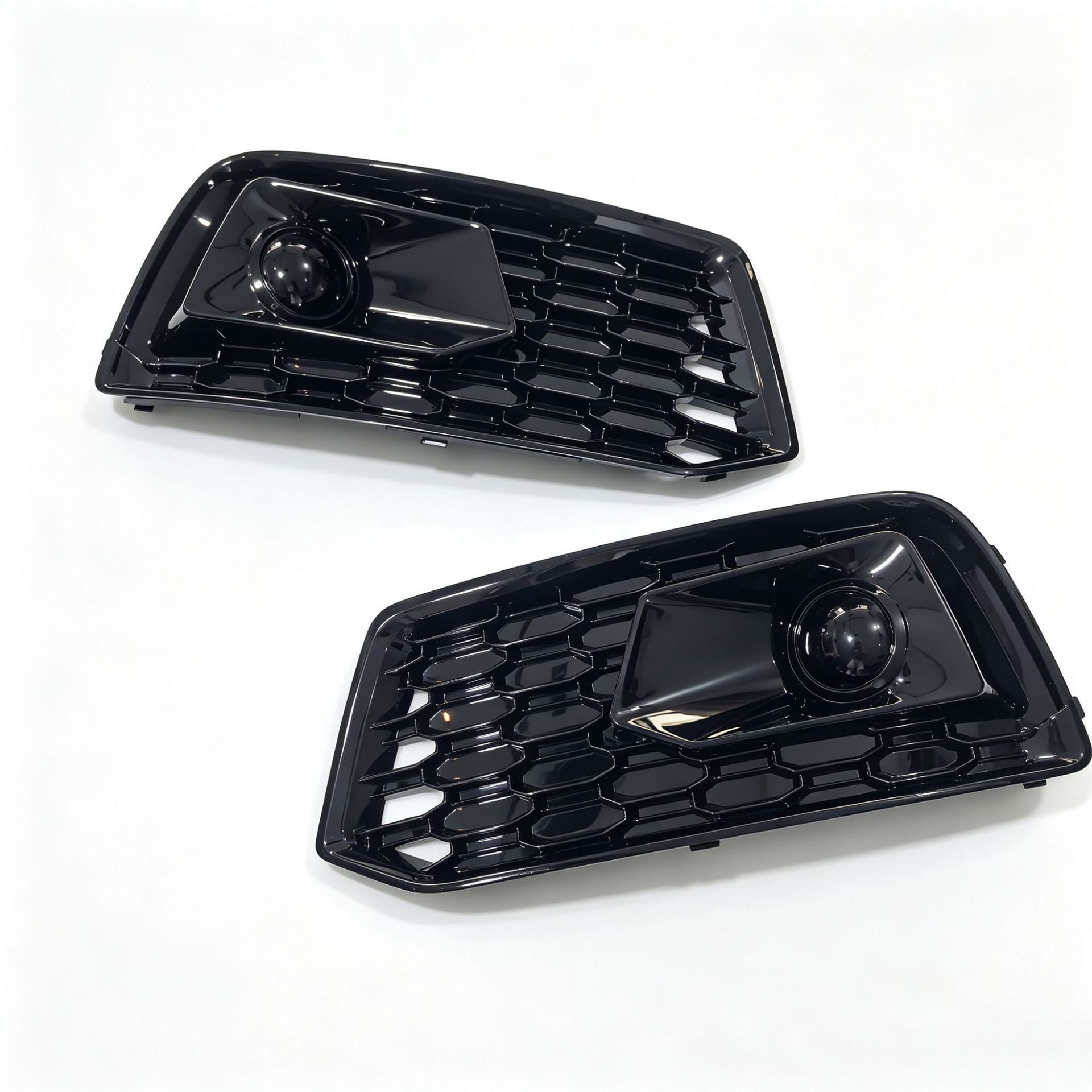 Applicable to 2018 2019 2020 Audi Q5 Fog Light Frame Grille Modification Rsq5 Mesh Glossy Black Non Sline