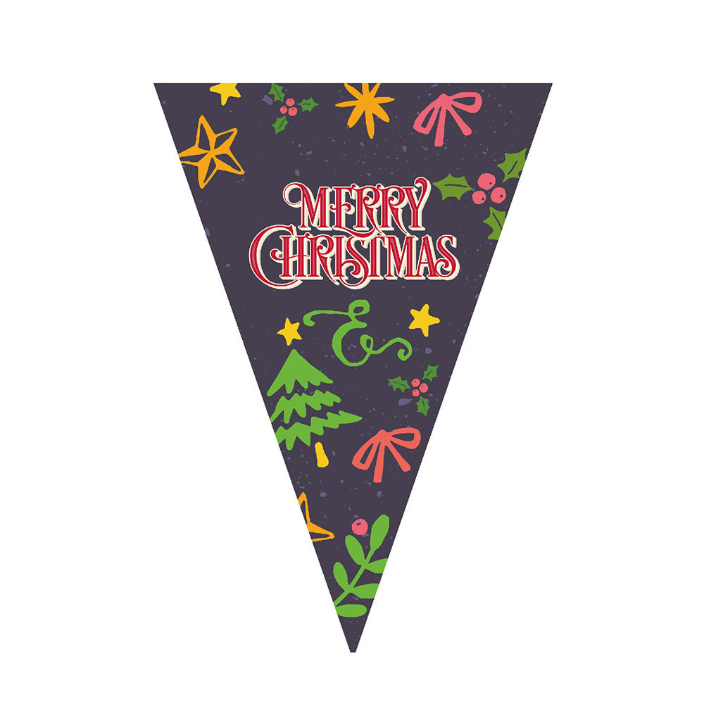 Bandera de triángulo de Navidad tira banderas Feliz Navidad fiesta de Navidad diseño de fondo banner decoración al por mayor