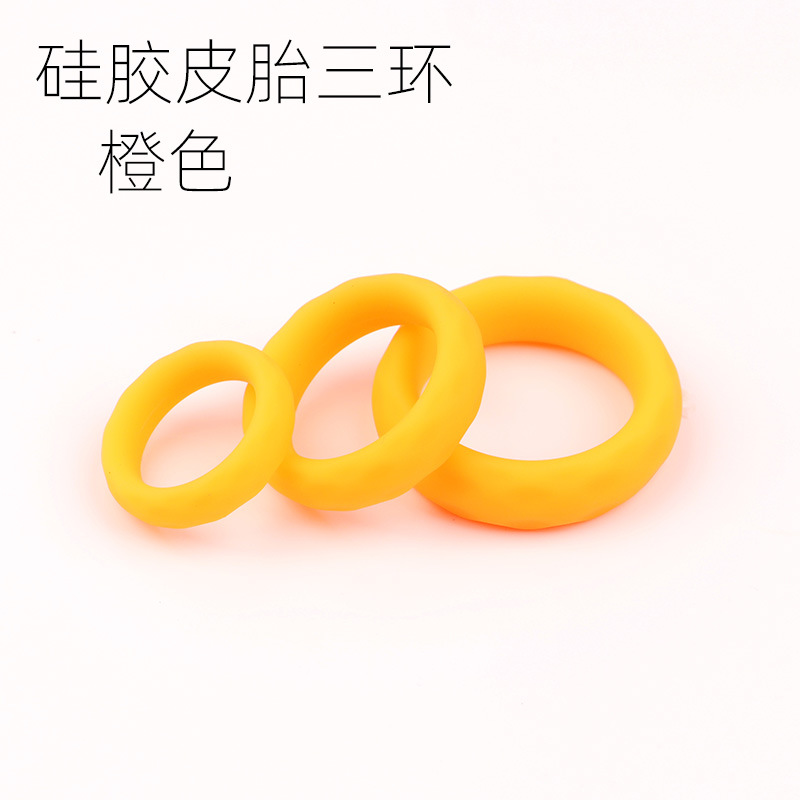 Men’s Silicone Triple-Ring Set, Non-Vibrating Cock Ring, Stretchy Slip-on Design — detail image 6
