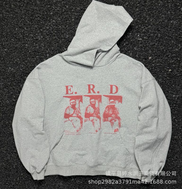 正确版忧郁的富二代人像标语破洞拉链连帽卫衣高街潮牌宽松男帽衫|undefined