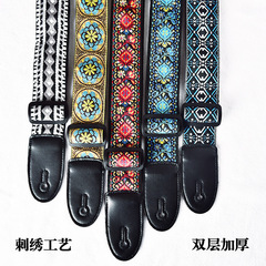厚い延長ギターストラップ高級ギター刺繍ストラップUKストラップ木ギターストラップエレキギターストラップ