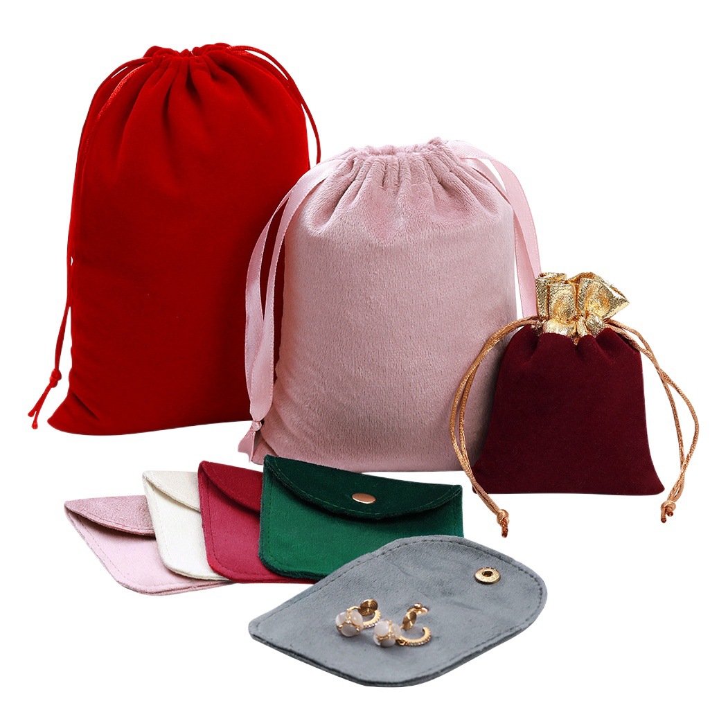 Bolsa de franela al por mayor con cordón, joyería, bolsa de franela, bolsa de almacenamiento para auriculares, bolsillo con cordón de franela negra de terciopelo grande, personalizado