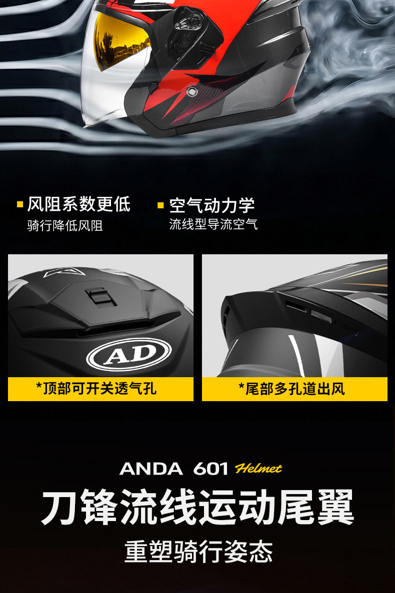 [Bluetooth Gift Pack] Ad Electric Motorcycle Helmet Men's 3C Certified Cycling Half Helmet Women's All-Season Motorcycle Safety Helmet