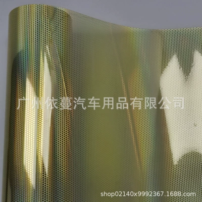 Film Laser Headlight Film Sticker, Car headlight protective film - honeycomb-diamond-light-film-light-yellow-30cm-91m-roll-price
