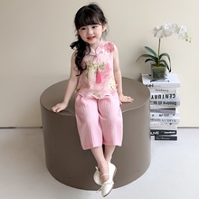 【柠七】女童国风套装夏季2025新款儿童新中式女宝夏汉服两件套