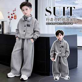 【原版面料】两件套男童套装中大童衣服儿童装春秋季帅气时髦外穿