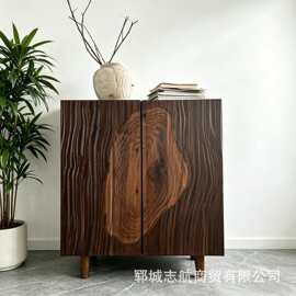 侘寂风老榆木玄关柜家居简约双开门餐边柜民宿复古茶室收纳储物柜