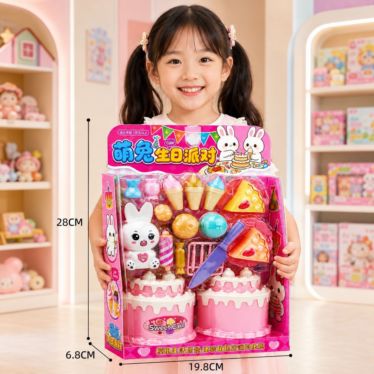 귀여운 토끼 생일 달걀 파티 세트
