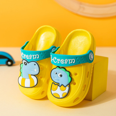 Детские нескользящие тапочки в стиле Crocs для мальчиков для раннего возраста, мюли, мягкая подошва