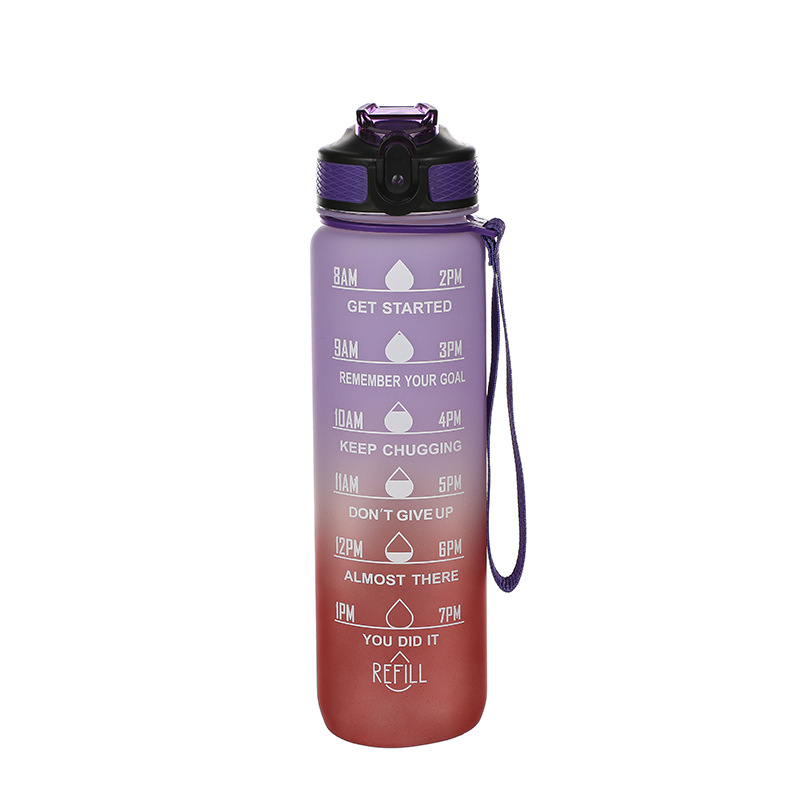 Gran capacidad gradiente de color espacio taza deportes al aire libre botella de agua SK TRITAN rebote cubierta paja taza de agua al por mayor