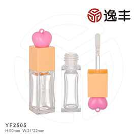 爱心顶盖方形厚壁唇彩管唇釉瓶唇蜜管唇妆包材逸丰工厂批发可定制