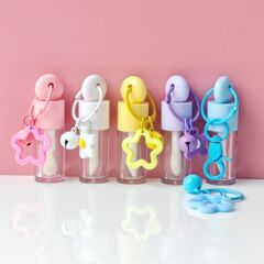 4 ミリリットルスポットピンク透明ボトルリップグロスチューブ穴付きアクセサリーリップエッセンスボトル化粧品包装材料