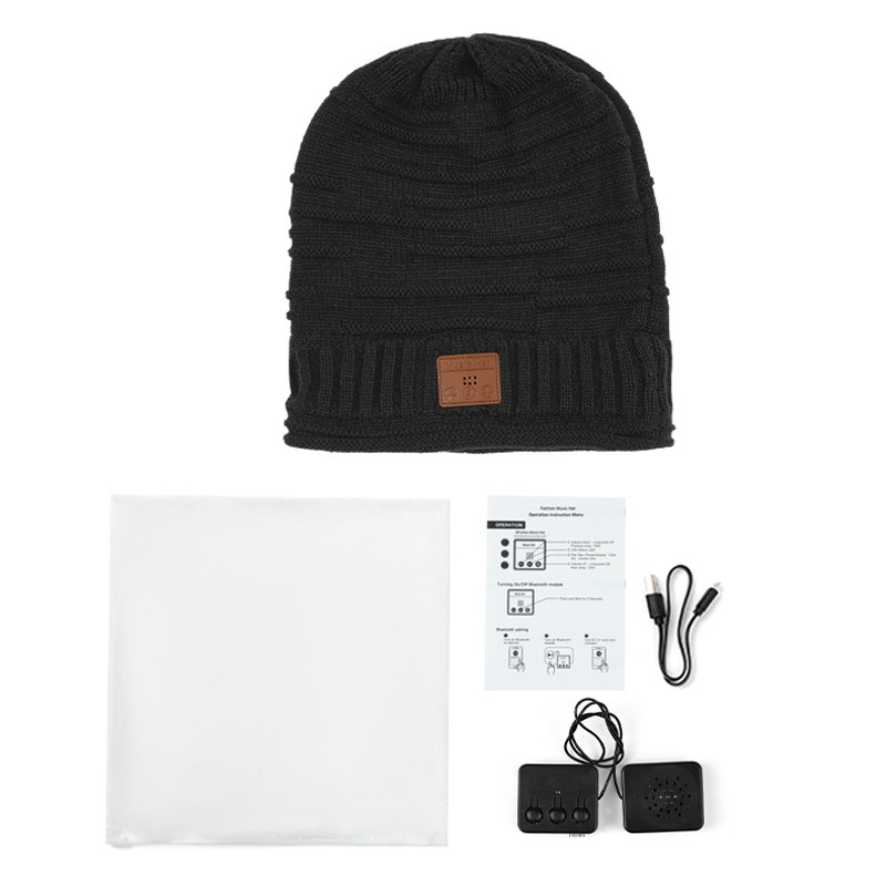 Amazon Venta caliente auricular Bluetooth inalámbrico de punto sombrero invierno nieve caliente auriculares de música sombrero de Navidad